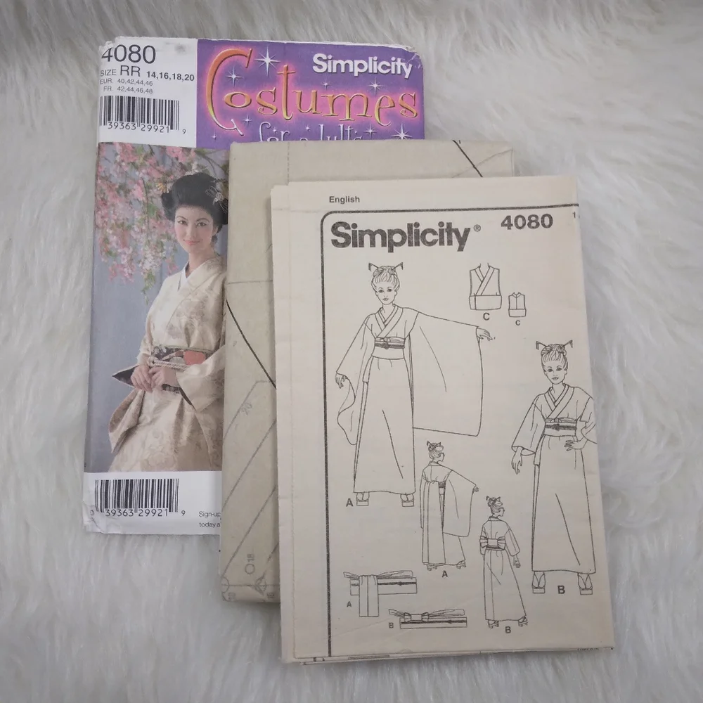 SIMPLICITY 4080 SZ 14-20  Misses Japanese Kimono And Obi